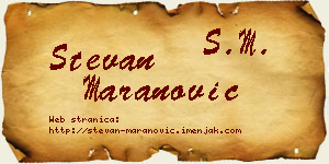 Stevan Maranović vizit kartica